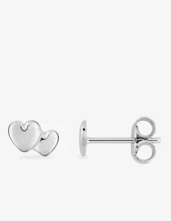 Boucles d'oreilles motif double cœurs argent 925%o SO OR