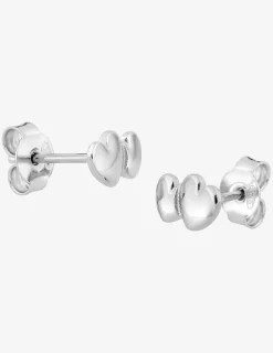 Boucles d'oreilles motif double cœurs argent 925%o SO OR