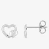 Boucles d'oreilles motif double cœurs argent 925%o 7 mm SO OR