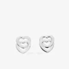Boucles d'oreilles motif double cœurs argent 925%o 6 mm SO OR