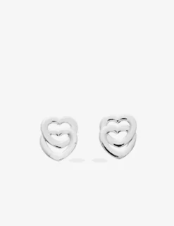 Boucles d'oreilles motif double cœurs argent 925%o 6 mm SO OR