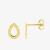 Boucles d'oreilles or 375 ‰ jaune clou en amande SO OR