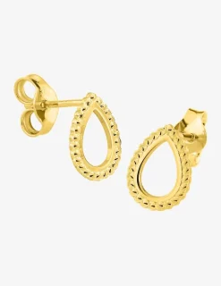 Boucles d'oreilles or 375 ‰ jaune clou en amande SO OR