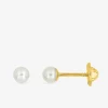 Boucles d'oreilles or 750 ‰ perles rondes de culture eau douce SO OR