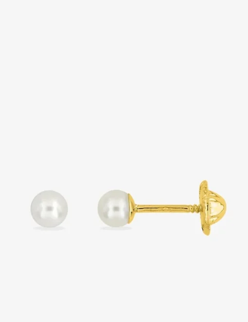 Boucles d'oreilles or 750 ‰ perles rondes de culture eau douce SO OR