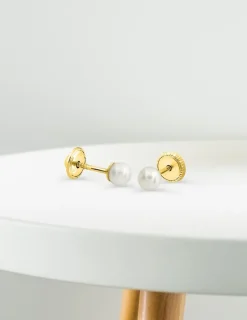 Boucles d'oreilles or 750 ‰ perles rondes de culture eau douce SO OR