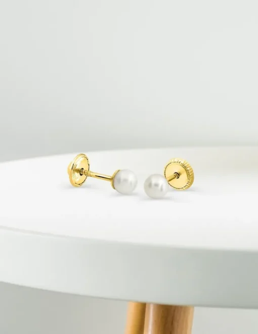 Boucles d'oreilles or 750 ‰ perles rondes de culture eau douce SO OR