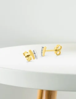 Boucles d'oreilles or 375‰ et oxyde de zirconium SO OR