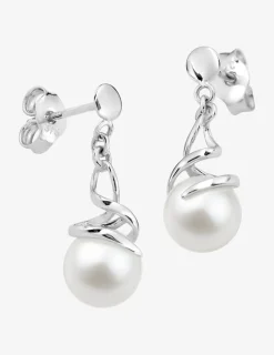 Boucles d'oreilles or blanc 375‰ et perle 6 mm SO OR