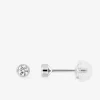 Boucles d'oreilles or blanc 375‰ et oxyde de zirconium SO OR