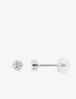 Boucles d'oreilles or blanc 375‰ et oxyde de zirconium SO OR