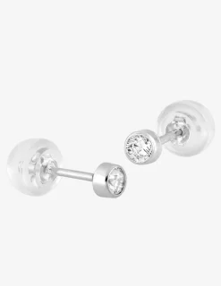 Boucles d'oreilles or blanc 375‰ et oxyde de zirconium SO OR