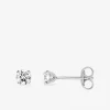 Boucles d'oreilles or blanc 375‰ et oxyde de zirconium SO OR