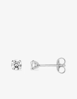 Boucles d'oreilles or blanc 375‰ et oxyde de zirconium SO OR