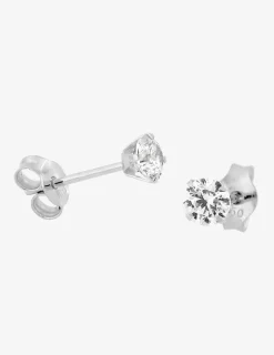 Boucles d'oreilles or blanc 375‰ et oxyde de zirconium SO OR