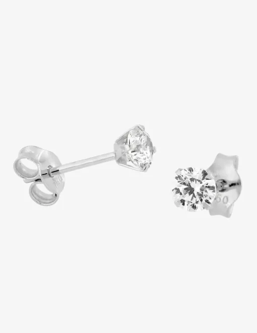Boucles d'oreilles or blanc 375‰ et oxyde de zirconium SO OR