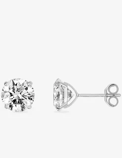 Boucles d'oreilles or blanc 375‰ et oxyde de zirconium SO OR
