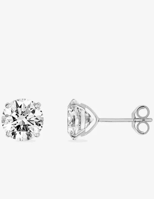 Boucles d'oreilles or blanc 375‰ et oxyde de zirconium SO OR