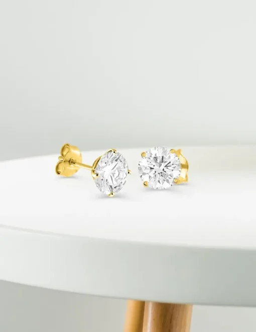 Boucles d'oreilles or blanc 375‰ et oxyde de zirconium SO OR