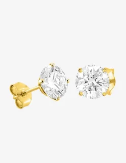 Boucles d'oreilles or blanc 375‰ et oxyde de zirconium SO OR