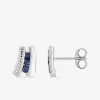 Boucles d'oreilles or blanc 375‰ et saphir SO OR