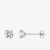 Boucles d'oreilles or blanc 750 ‰, oxyde de zirconium 4,5 mm SO OR