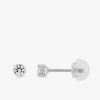 Boucles d'oreilles or blanc 750 ‰, oxyde de zirconium 3 mm serti clos SO OR