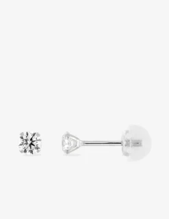 Boucles d'oreilles or blanc 375‰ et oxyde de zirconium SO OR