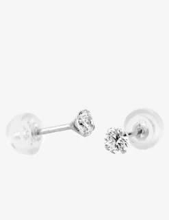 Boucles d'oreilles or blanc 375‰ et oxyde de zirconium SO OR