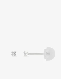 Boucles d'oreilles or blanc 375‰ et oxyde de zirconium SO OR