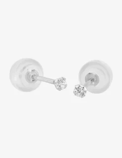 Boucles d'oreilles or blanc 375‰ et oxyde de zirconium SO OR