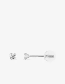 Boucles d'oreilles or blanc 375‰ et oxyde de zirconium SO OR
