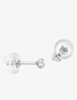Boucles d'oreilles or blanc 375‰ et oxyde de zirconium SO OR