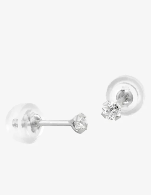 Boucles d'oreilles or blanc 375‰ et oxyde de zirconium SO OR