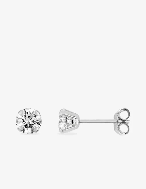 Boucles d'oreilles or blanc 375‰ et oxyde de zirconium SO OR