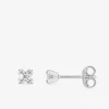 Boucles d'oreilles or blanc 375‰ et oxyde de zirconium SO OR