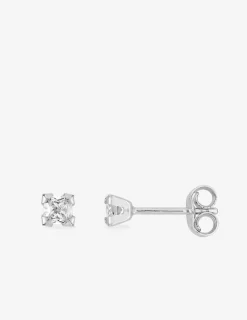Boucles d'oreilles or blanc 375‰ et oxyde de zirconium SO OR