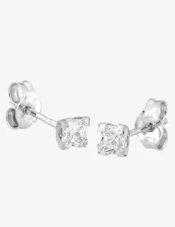 Boucles d'oreilles or blanc 375‰ et oxyde de zirconium SO OR