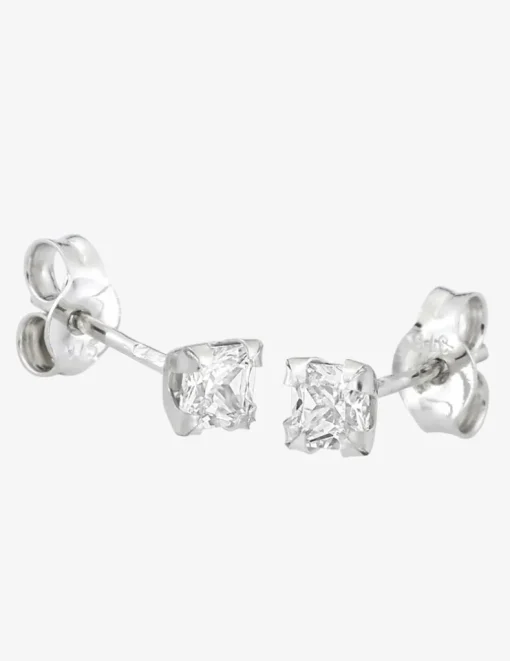 Boucles d'oreilles or blanc 375‰ et oxyde de zirconium SO OR