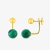 Boucles d'oreilles or jaune 750 ‰ et malachite SO OR