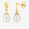 Boucles d'oreilles or jaune 375‰ et perle 6 mm SO OR
