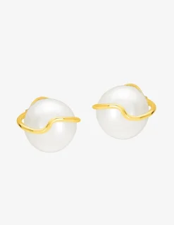 Boucles d'oreilles or jaune 375‰ et perle 8 mm SO OR