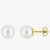 Boucles d'oreilles or jaune 375‰ et perle 8 mm SO OR