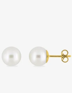 Boucles d'oreilles or jaune 375‰ et perle 8 mm SO OR