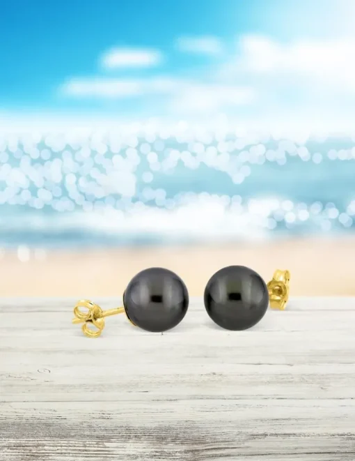 Boucles d'oreilles or jaune 375‰ et perle 8mm SO OR