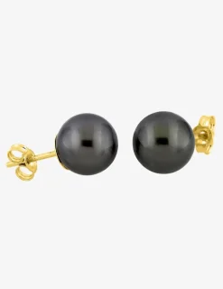Boucles d'oreilles or jaune 375‰ et perle 8mm SO OR
