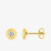 Boucles d'oreilles or jaune 375‰ et oxyde de zirconium SO OR
