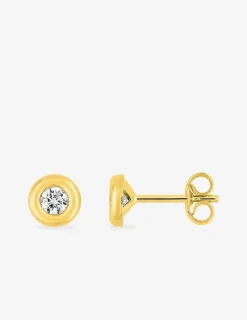 Boucles d'oreilles or jaune 375‰ et oxyde de zirconium SO OR