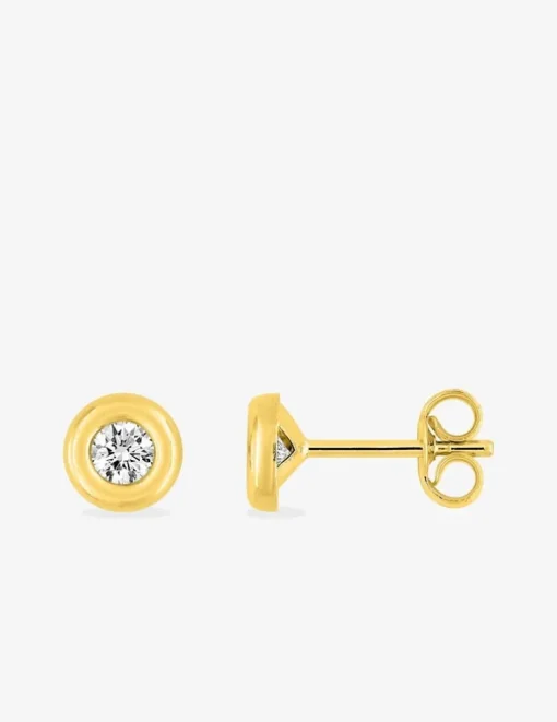 Boucles d'oreilles or jaune 375‰ et oxyde de zirconium SO OR