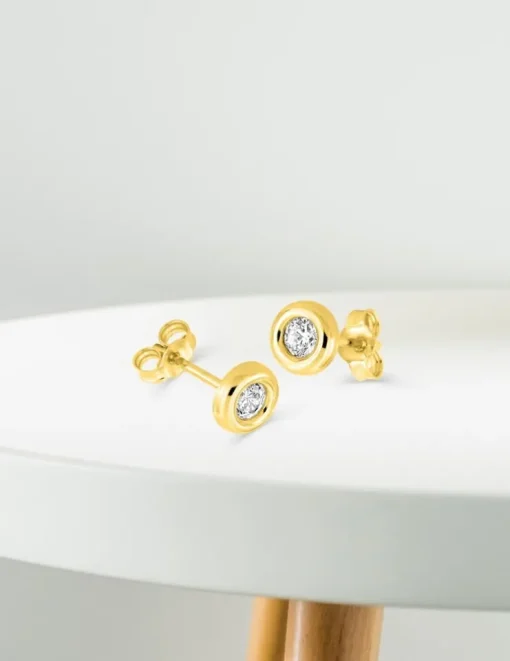 Boucles d'oreilles or jaune 375‰ et oxyde de zirconium SO OR